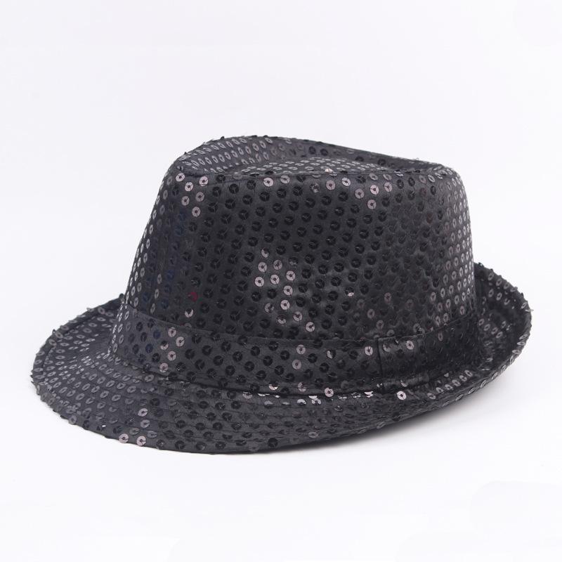 Chasing Peak Wolf Korean Style Jazz Dance Sequin Top Hat for Stage and Magic Performances