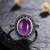 CopperRings Natural Amethyst Gemstone Rings for Women Wedding Bands Anniversary Gift Fine Jewelry