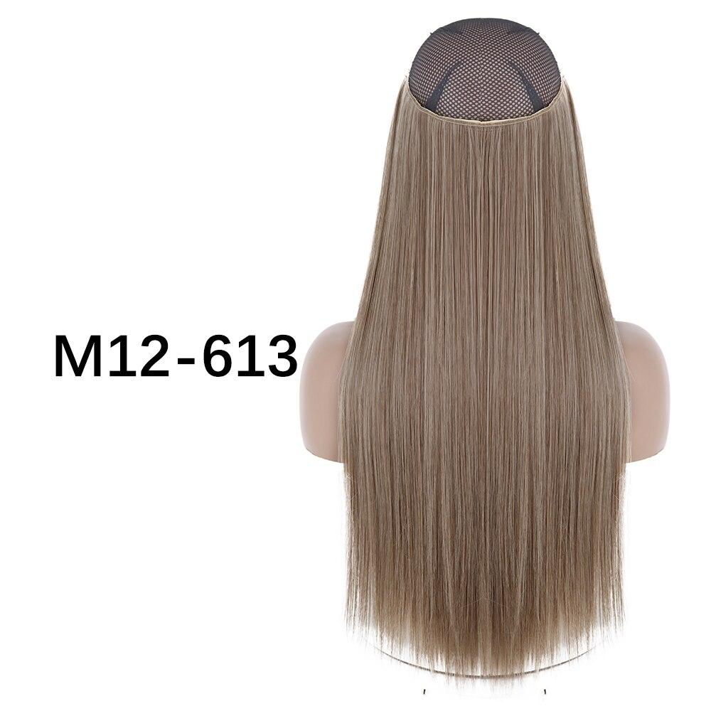 MERISIHAIR Clip-less Synthetic Hair Extensions Invisible Line Hairpiece 16 22 32 Inches Natural Black Brown Blonde for Women