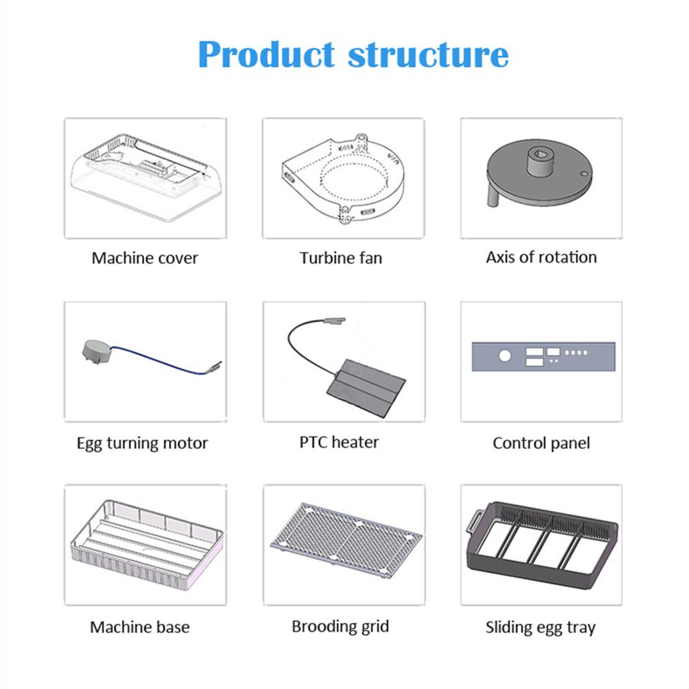 Mini Inkubator Domowy Inkubator Wylęgarka 15 Jaj Automatyczny Regulator Temperatury dla Kur Kaczek Przepiórek Gęsi Gołębi