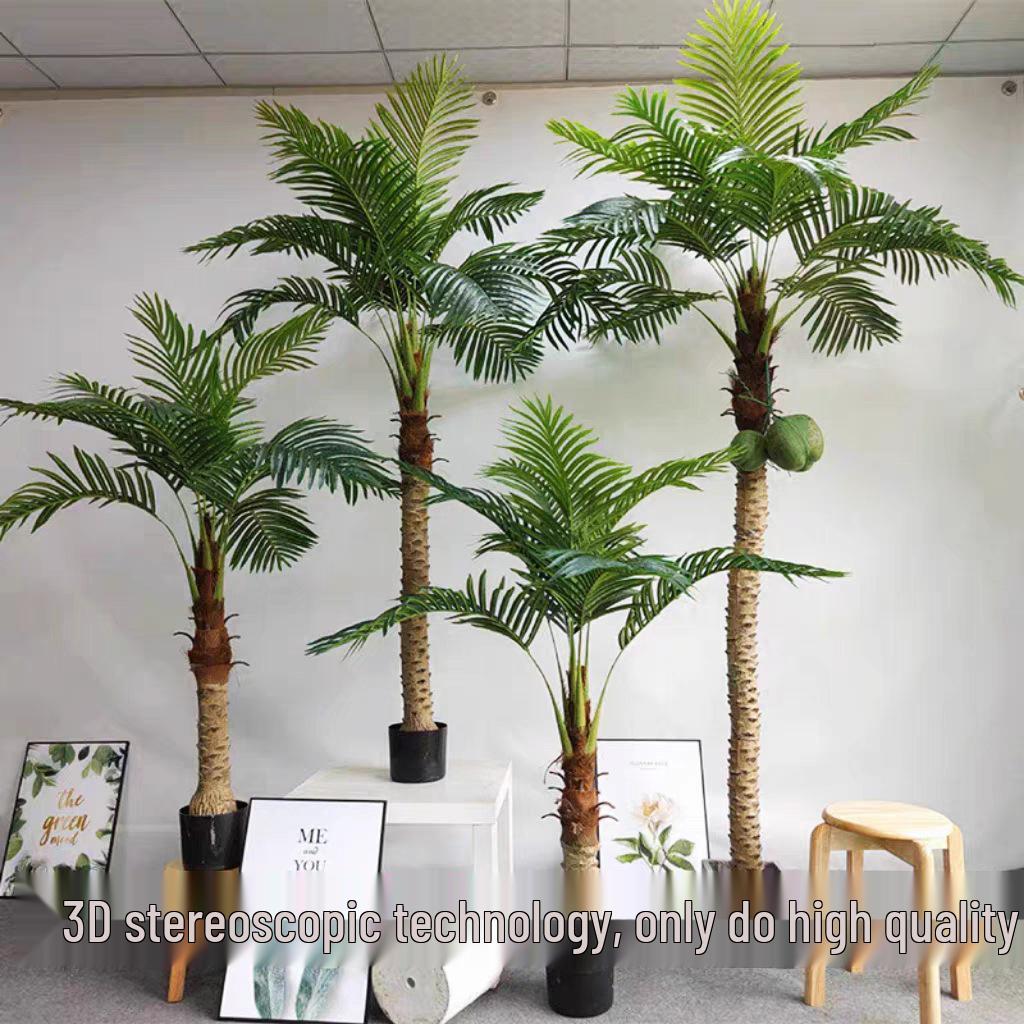 Xianci Southeast Asian Style Potted Palm Tree: Faux Coconut Needle Palm for Landscaping and Mall Decor.