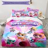 3pcs SuperKitties Bedding Set Duvet Cover Closure Includes 1 Duvet Cover & 2 Pillowcases, Soft and Comfortable for All Seasons.