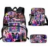 Hunters Demon Kpop Child School Backpack Set Breathable Fabric Primary Students