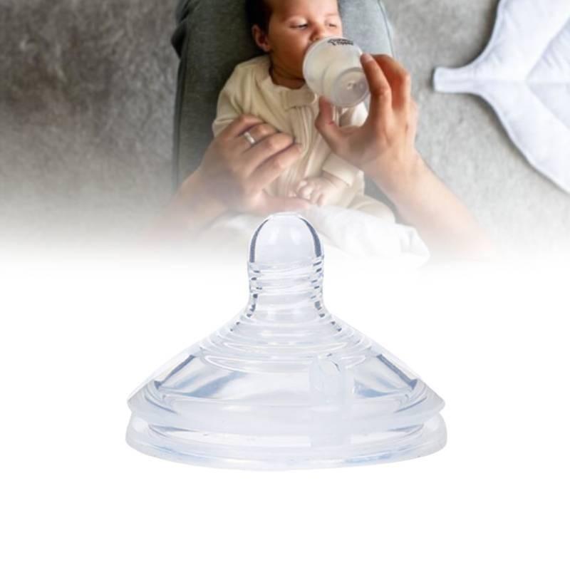 Food Grade Silicone Baby Bottle Nipple Wide Neck Clear Medium