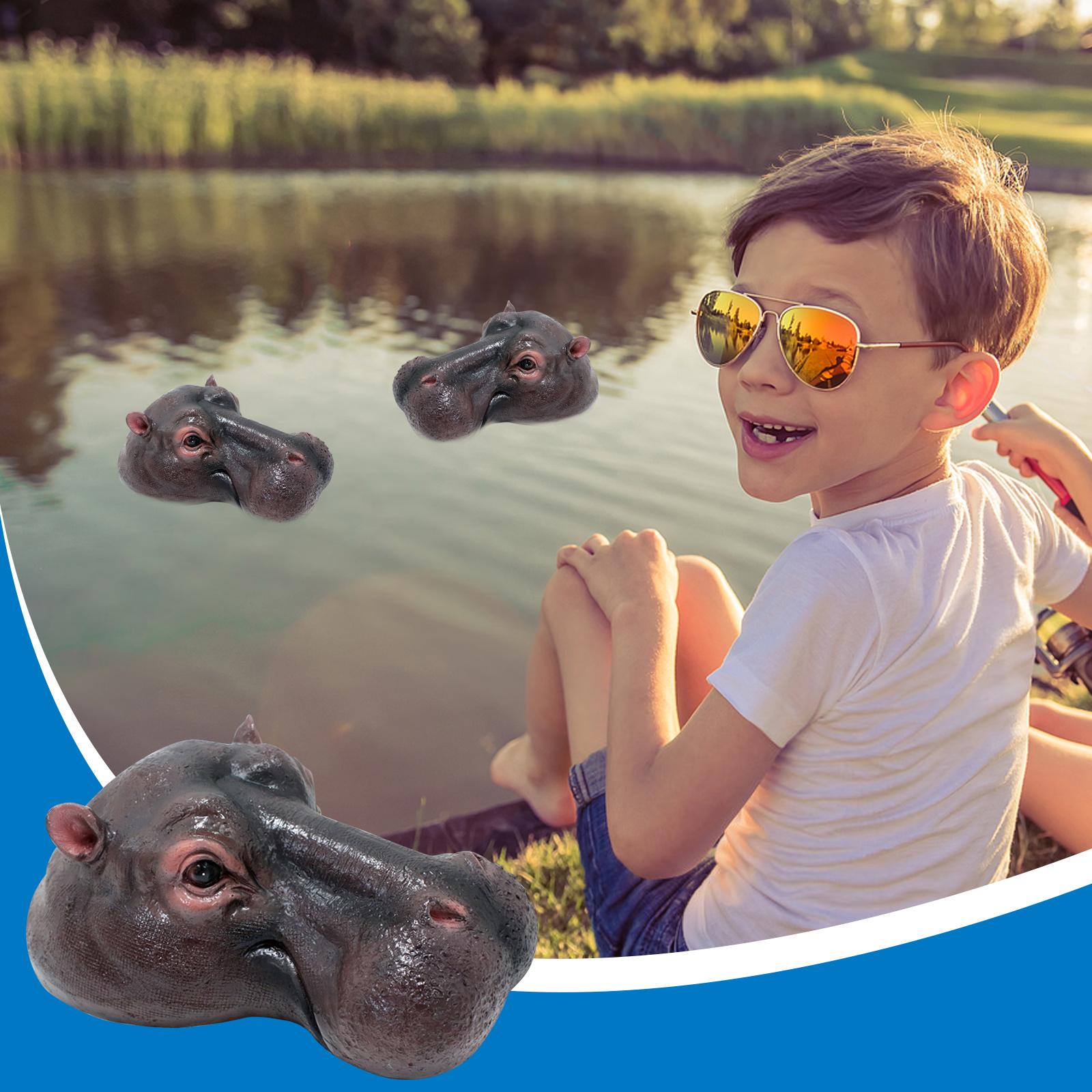 

Hippo Head Resin Ornaments For Outdoor Garden Courtyard Pond Fish Tank Decoration One Size