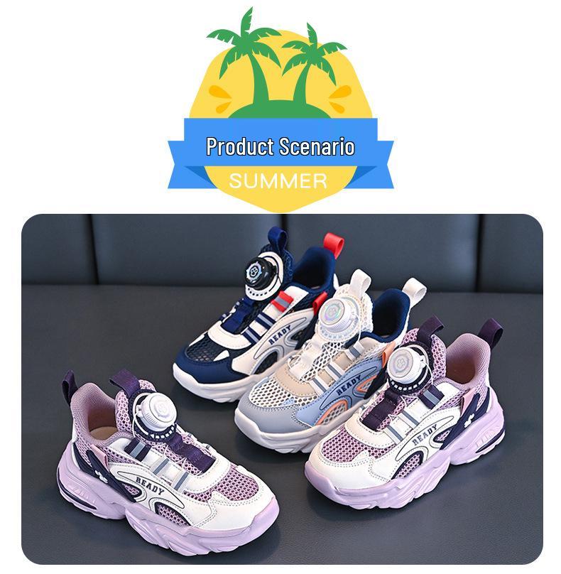 Dětské sportovní boty Tlapková patrola - Prodyšná síťovina, Styl jaro/léto, Vhodné pro studenty, Dutý design pro chlapce, Knoflík pro snadné obouvání, Velké velikosti
