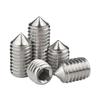 304 Stainless Steel Cone Point Set Screw, Hex Socket, Headless, M6/M8/M10/M12