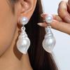 Shell jewelry, simple pearl earrings, geometric scallop conch earrings earrings wholesale
