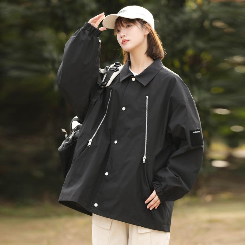 

Новая мужская весенняя модная универсальная куртка с капюшоном для мужчин и женщин M чёрный