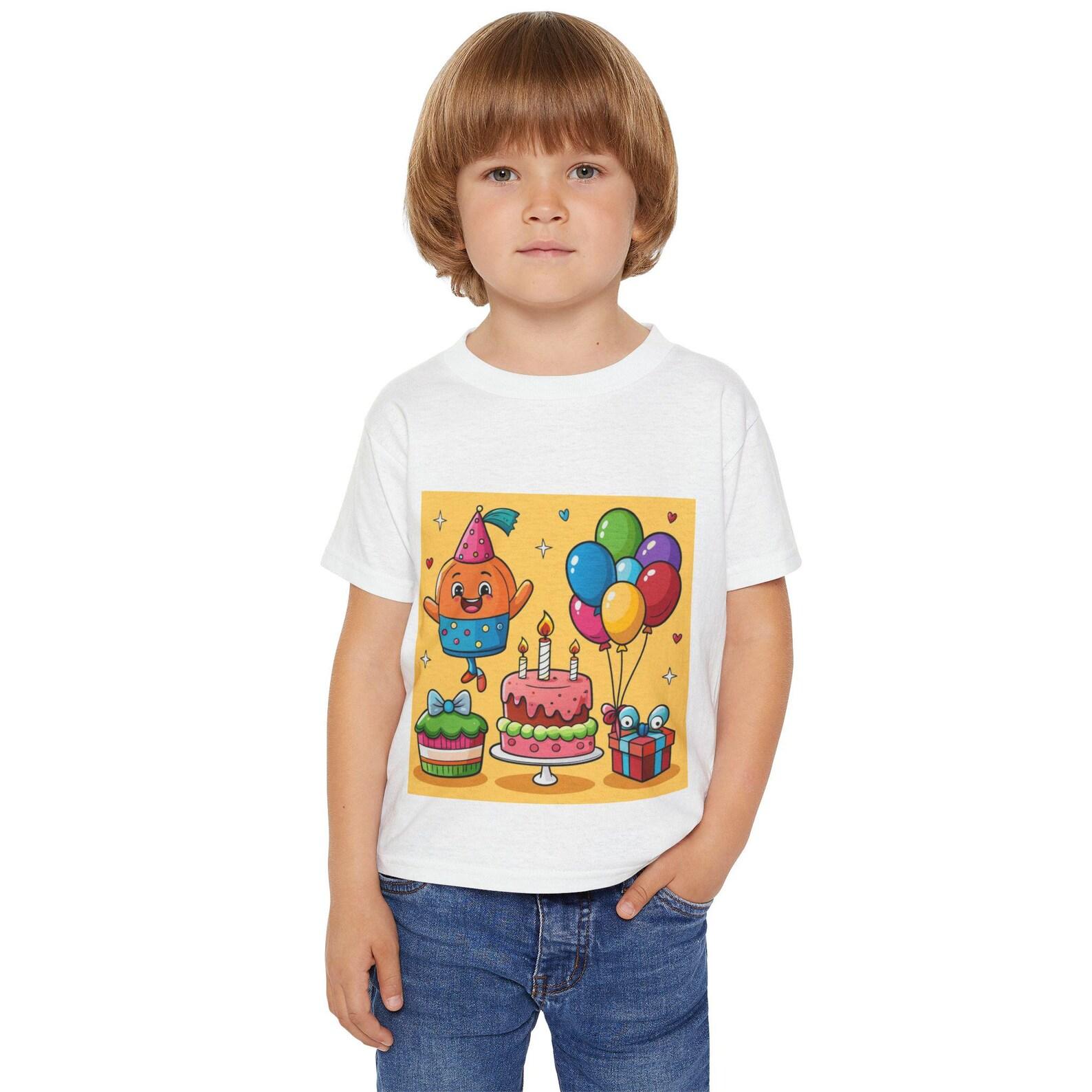 Toddler Birthday Party T-Shirt | Cake, Cupcake, Balloons, Gift Illustration 160