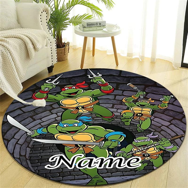 Personalized T-TMNT Round Chair Office Rug - Perfect for Mat, Office Chair & More - Ideal Gift for Birthdays and Holidays