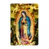 Panneaux Métalliques Rétro Vierge Marie de Guadalupe Personnalisés Mexique Saint Catholique Plaque en Étain Pub Café Cour Décoration Intérieure 30x20cm