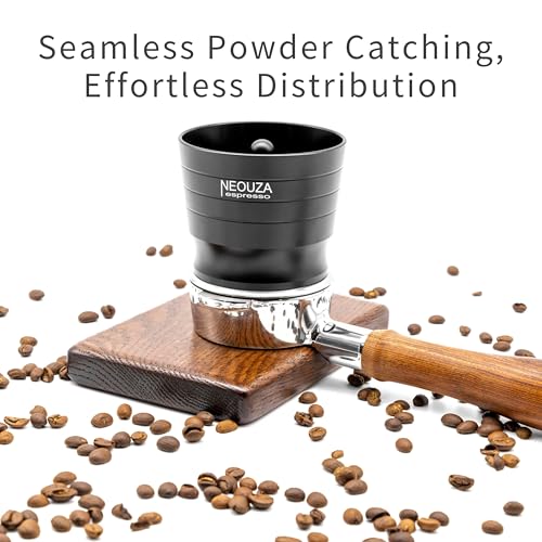 NEOUZA Espresso Dosing Cup, Aluminum Alloy Dosing Funnel, 51mm/58mm Portafilter Compatible, Splash-Proof for Coffee Grinders