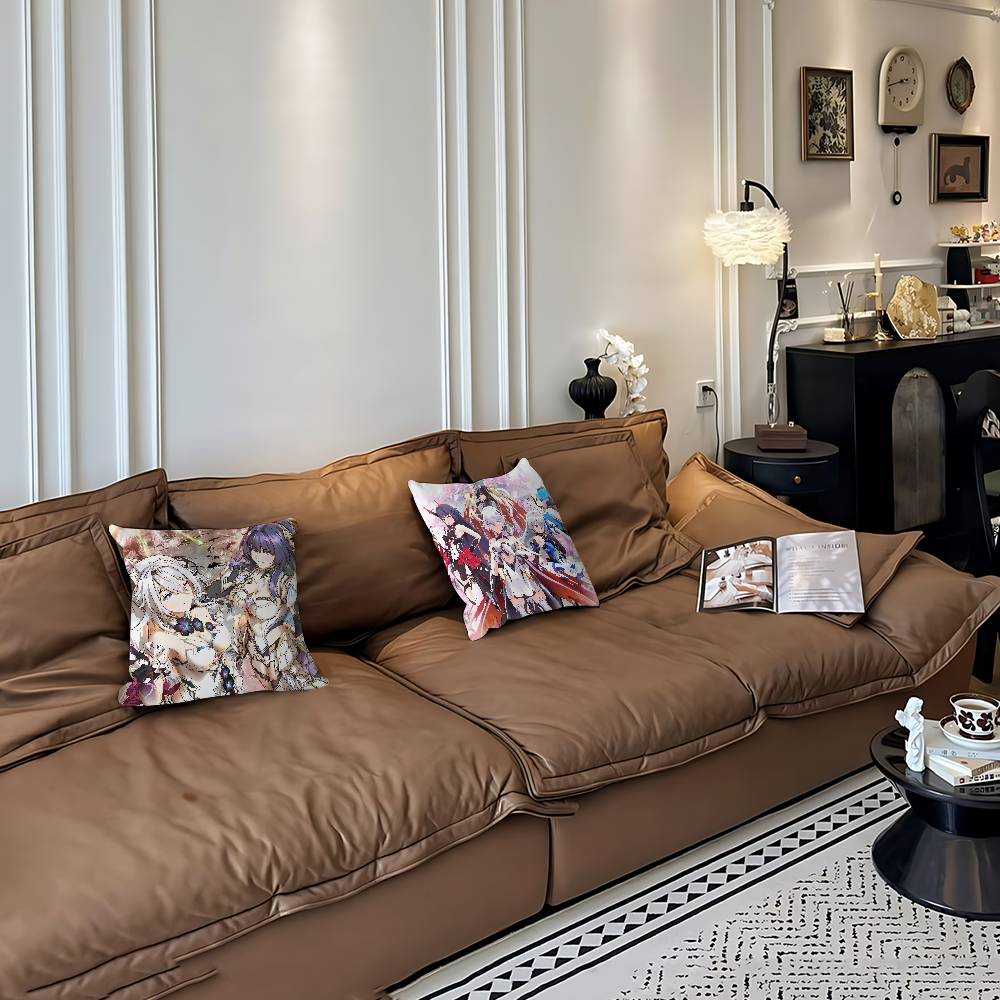 H-HONKAI IMPACTs Kissenbezug Abnehmbarer Waschbarer Kissenbezug – Ganzjährige Weiche Leinen