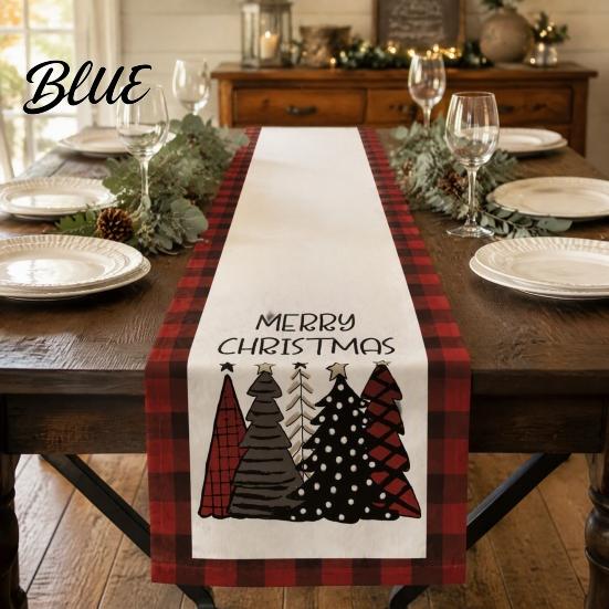 Coffee Table Runner Dining Tablecloth Ball Reindeer Xmas Tree Christmas Runner Print Seasonal Winter Holiday