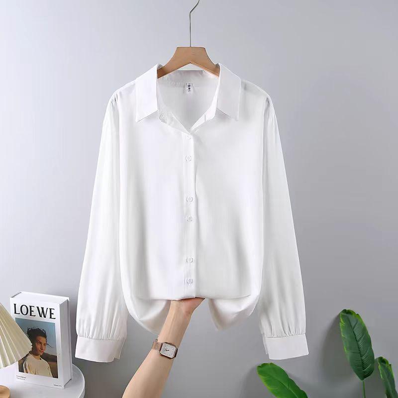 Spring New Casual Chiffon Shirt Women Shirts Fashion Female Long Sleeve Loose Solid Blouse Tops Office Lady Clothes Popular