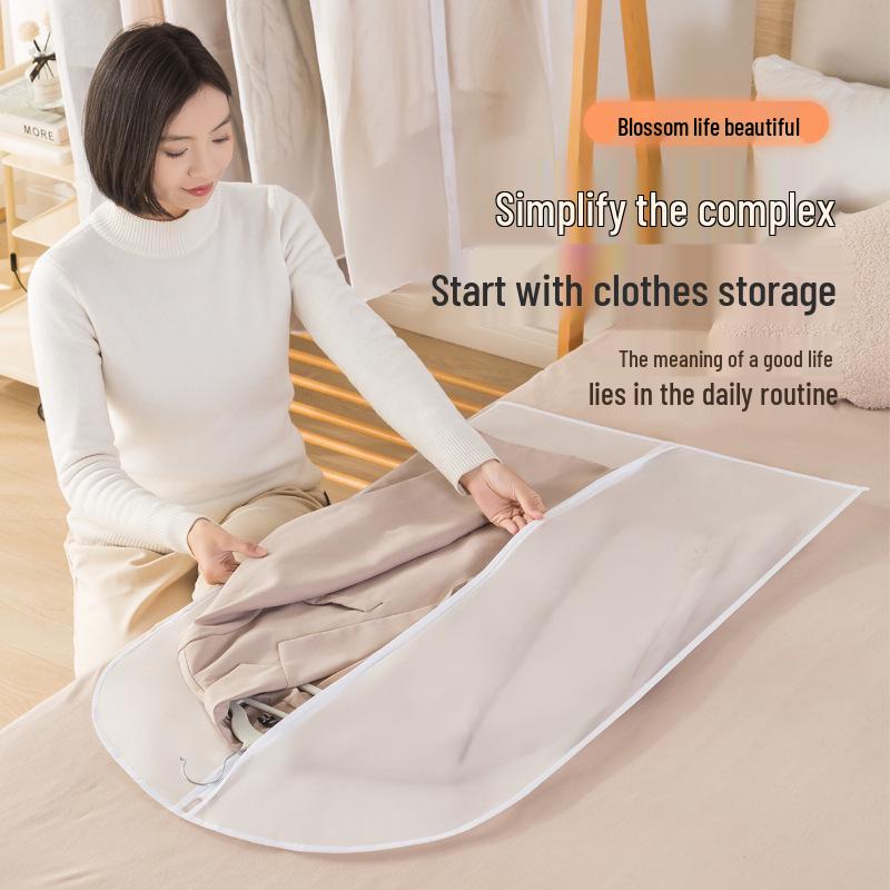 Transparent Washable Hanging Garment Bag for Long Jackets and Suits