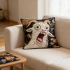 Funny Screaming Goat Throw Cushion Cover Crazy Animal Graphics 2D Flat Printed Decorative Square Pillowcase Decors