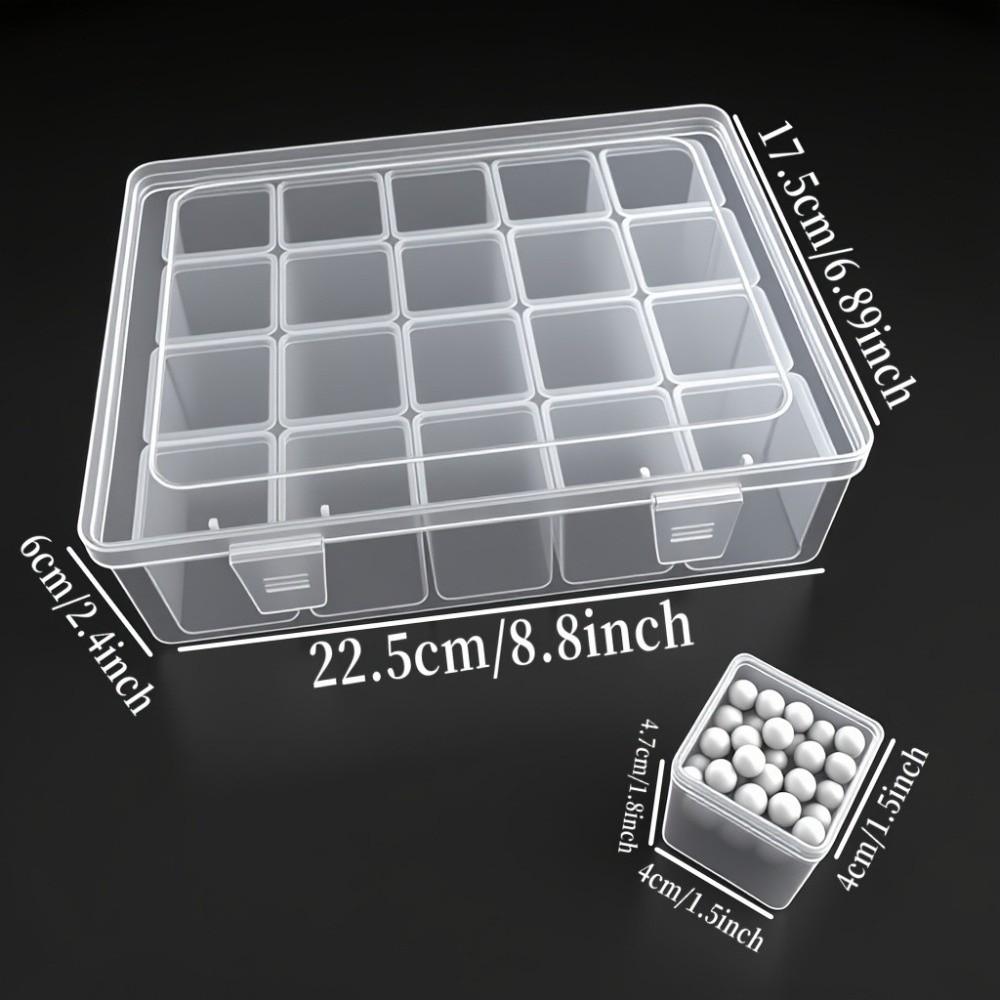 Plastic Diamond Painting Beads Storage Box Transparent with Lid Bead Storage Box Dustproof Stackable Small Bead Containers
