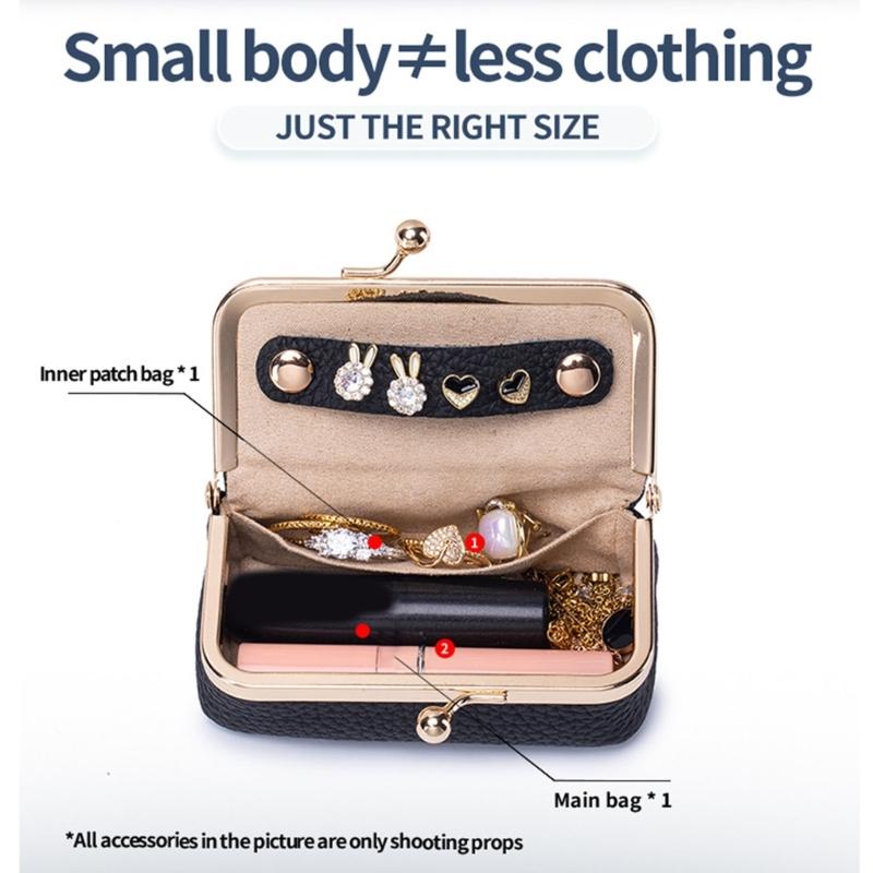 Miniature Leather Jewelry Pouch Travel Organiser For Rings Earrings Necklaces And Lipsticks With Inner Pocket