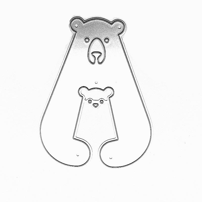 Mother Bear and Baby Bear Design Patterns Scrapbooking Craft Die 3D DIY Festival Card Making