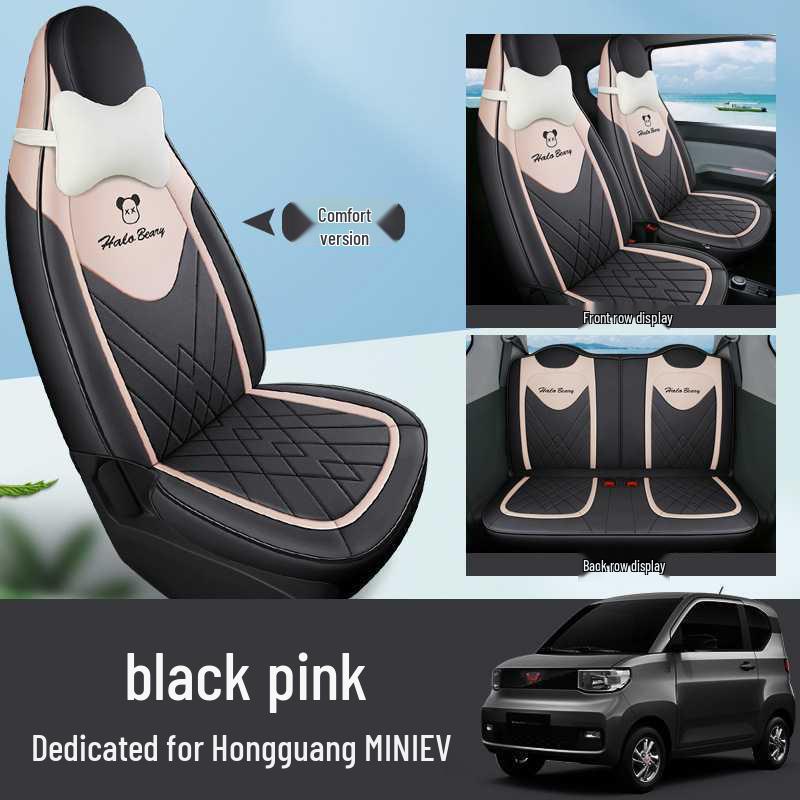 Wuling Hongguang MiniEV Seat Covers: Macaron Full Coverage, All-Season Car Seat Cushions for 2020-2023 Models