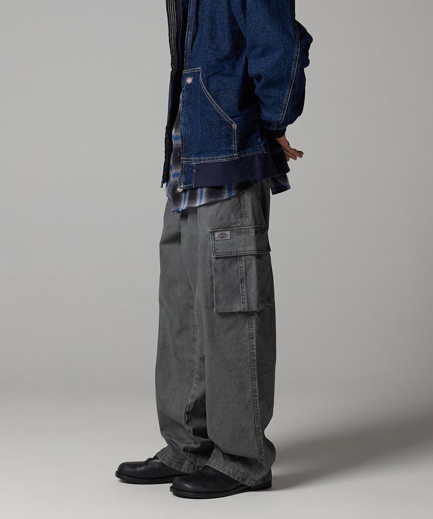 DICKIES Washed Duck Canvas Cargo Pants Charcoal