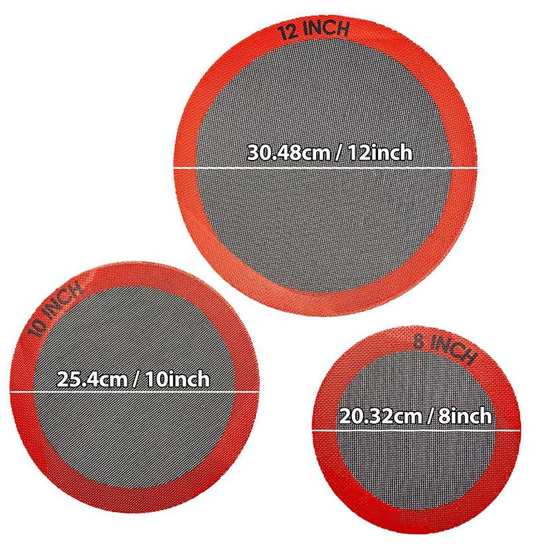 M-1/3PCS Round Silicone Perforated Baking Mat, Non-Stick Reusable Baking Sheets, For Pizza, Bread, Cake Pan, Air Fryer, Oven