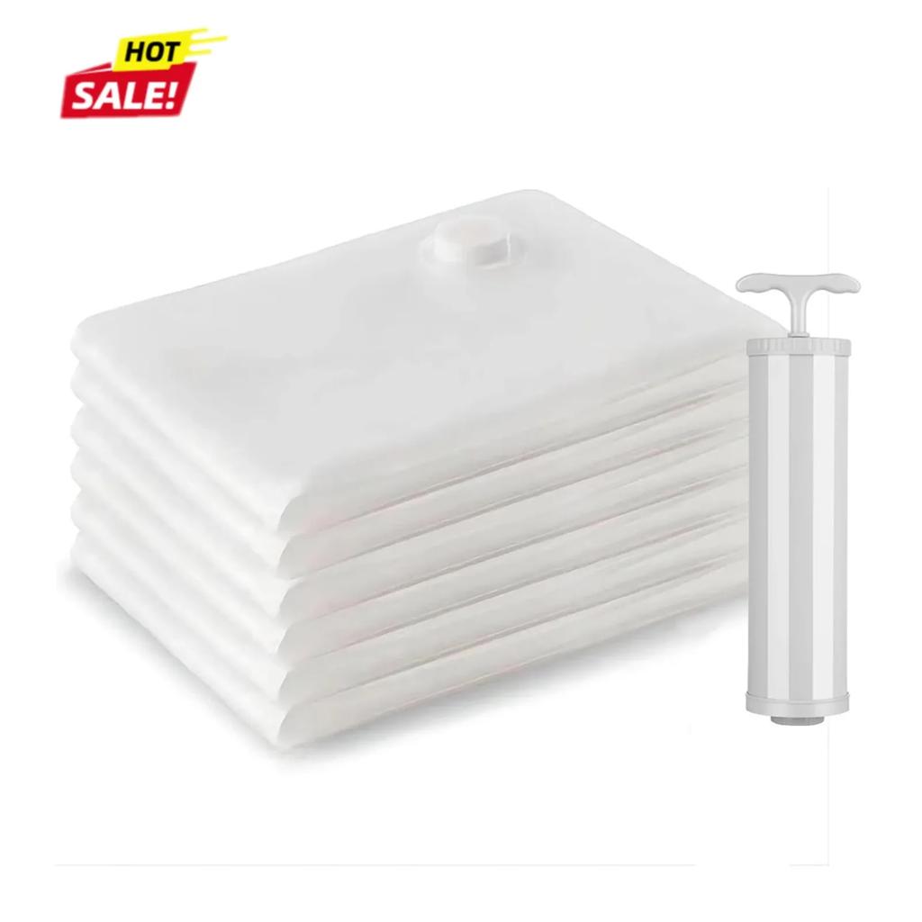 Storage Bags, 5 Pack Space Saver Bags with Pump Vacuum Sealer Bags for Clothes, Comforters, Blankets, Bedding Organizer