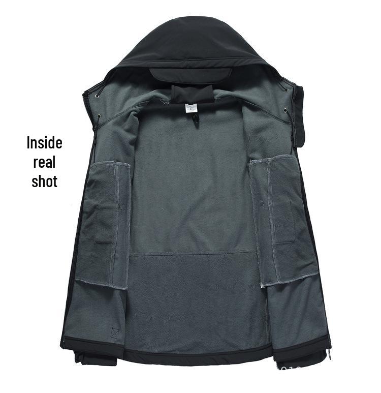 Men's Winter Fleece-Lined Softshell Jacket & Pants Set for Fishing, Skiing, & Mountaineering