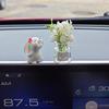Car Interior Cute Rabbit Vase Ornament - Healing Center Console Doll
