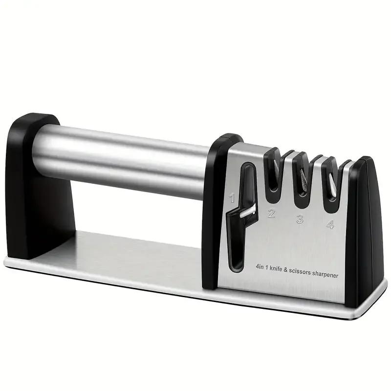 

Точилки для ножей 4 в 1 кухонный инструмент для заточки лезвий и ножниц Мощная профессиональная кухонная ручная точилка для ножей S