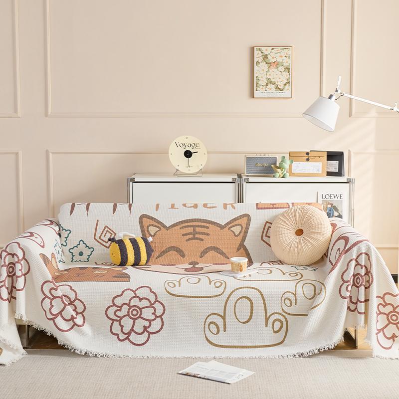 Prosop drăguț de canapea cu iepuraș, prosop din pânză pentru husă de canapea, husă de canapea leneșă, anti zgârieturi de pisici all inclusive, pernă universală de canapea pentru toate anotimpurile