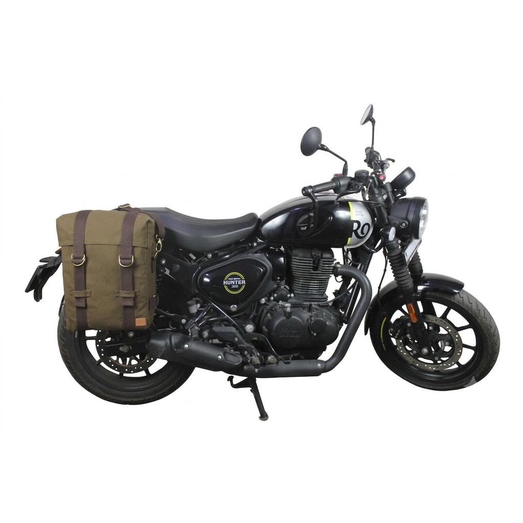 Dark Olive "Pannier Bag Pair With Mount Pair" Fit For Royal Enfield Hunter 350
