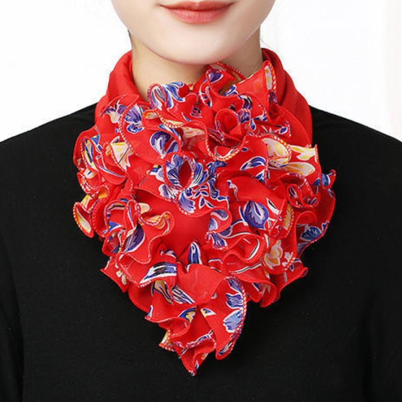 Spring Summer Chiffon Neck Collar Scarf Women Head Thin Sunscreen Variety Small Silk Anti-UV Scarf Mask Multi-Function Scarf