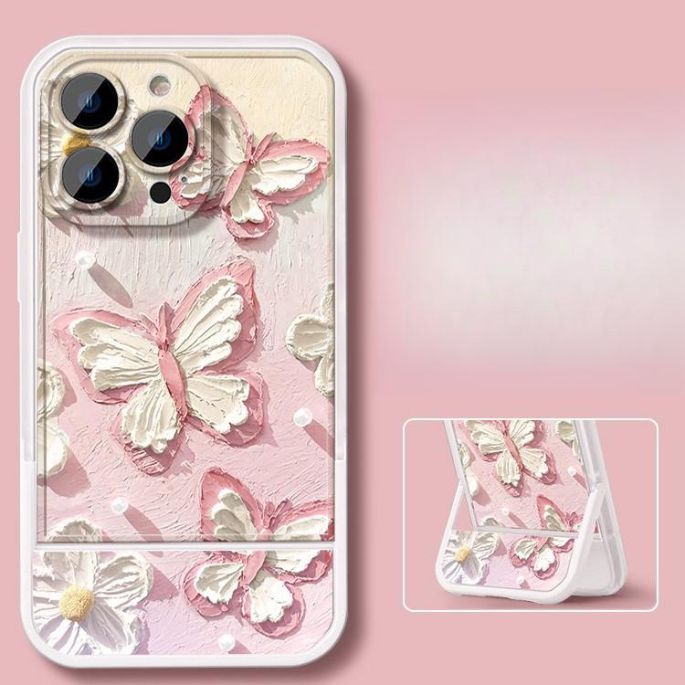 

Ins Картина маслом Бабочка Подходит для 16promax Чехол для iPhone Iphone15 Невидимый кронштейн 14 Силикон 13/12 Redmi K40/K40 Pro