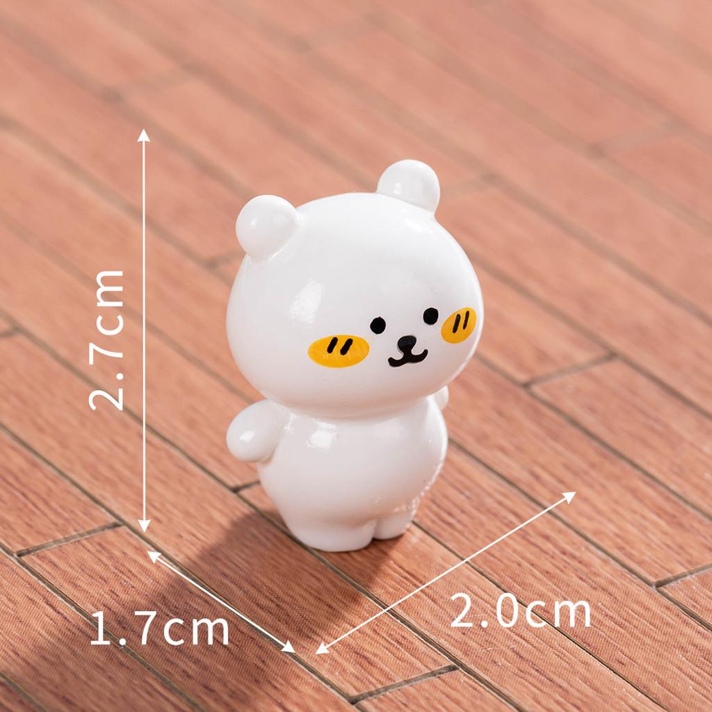 6Pcs Cartoon Bear Animal Miniatures Resin Animal Ornaments Fairy Garden Decoration Micro Landscape