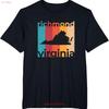 Richmond Virginia Vintage Va Retro Repeat Cutout T Shirt Vintage Slightly Streetwear Stretched Top For Everyday Wear