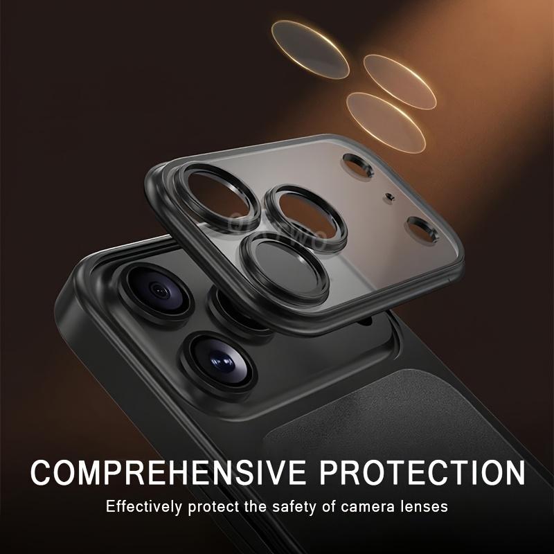 Plating Transparent Phone Case for For Iphone 17 16 14 1 13 Pro Max Frame Lens Film Protection Anti-fall Hard Clear Cover