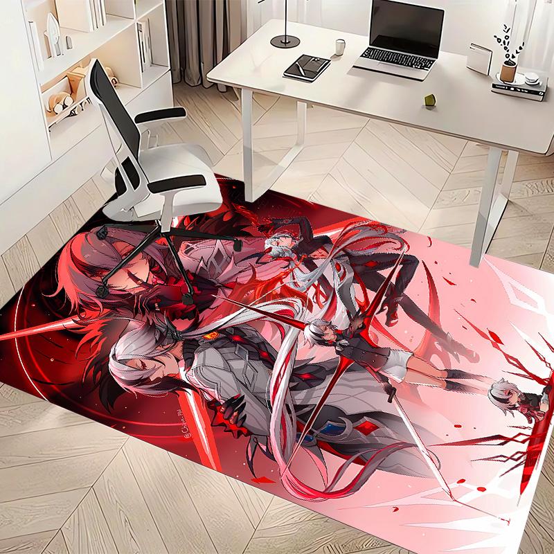 Genshin Impact characters Printed Absorbent Washable Carpet, Non-Slip Bathroom Mats, Kitchen Rugs, Yoga Mat,Living Room Entrance, Camping Picnic Rugs