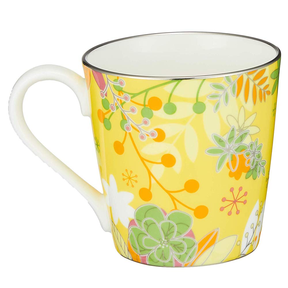 NARUMI Floral Paradise Floral Colorful Perfect for or any other Gift Boxed and Product Mug, 290cc, Yellow, Print, Gorgeous, Cute, Stylish, Design,