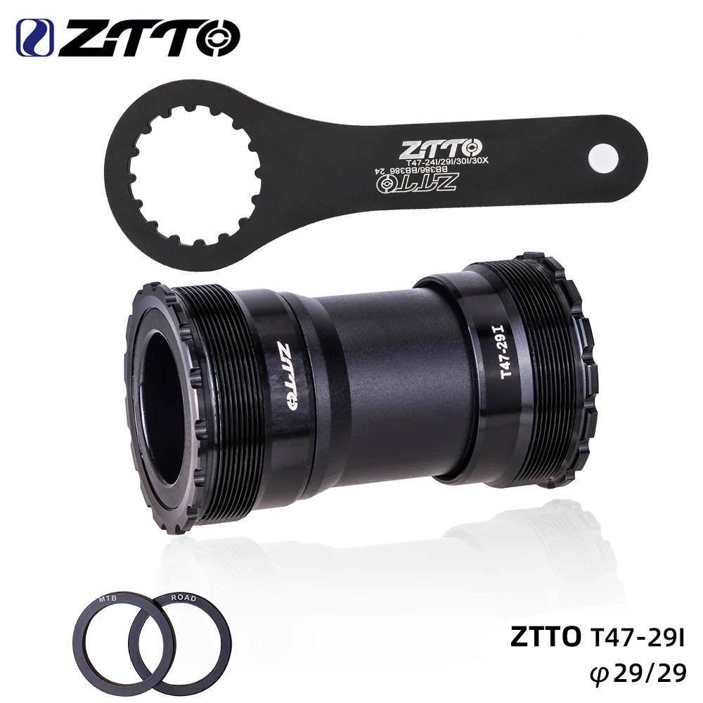 ZTTO Bicycle T47 Bottom Bracket 24 Crankset Dub 29 30mm Sealed Bearing Thread 47 68 73mm Shell 28.99mm Spline Axis MTB Road Bike