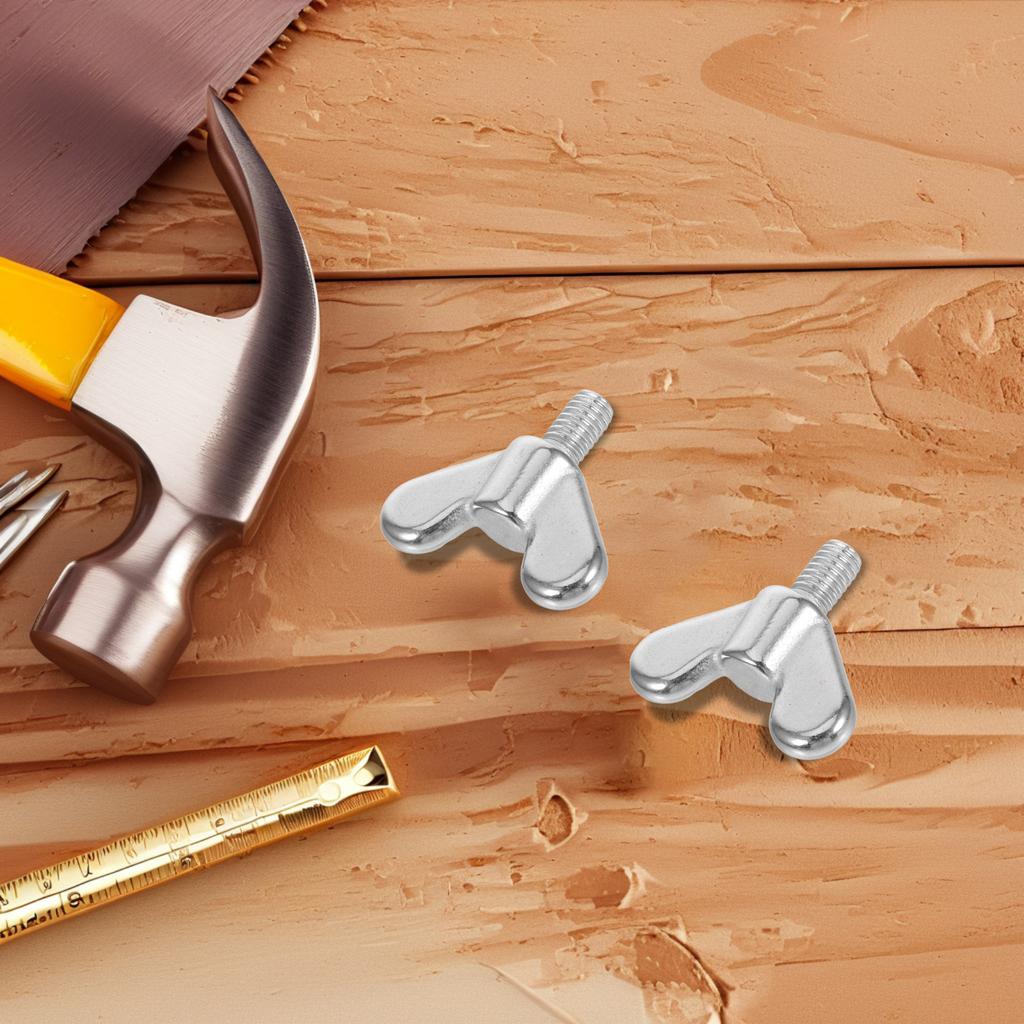 2Pcs Wing Nut and Bolt Set Stainless Steel Hand Twist Screws for Flagpole Base Mounting Hardware Accessories Reliable Connection