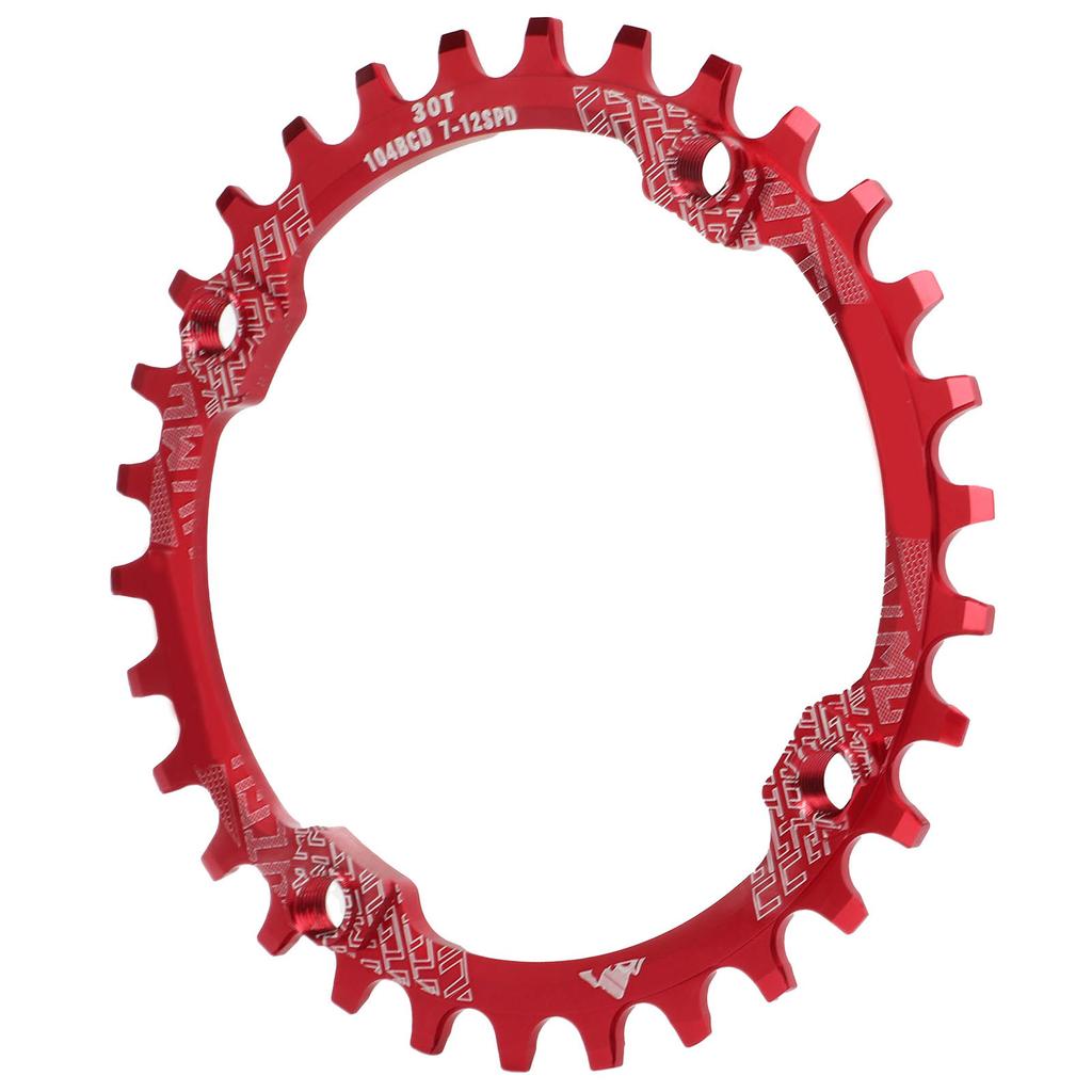 104BCD Single Speed Chainring Aluminum Alloy 30T Chainring Crank Accessories for Mountain BikeRed