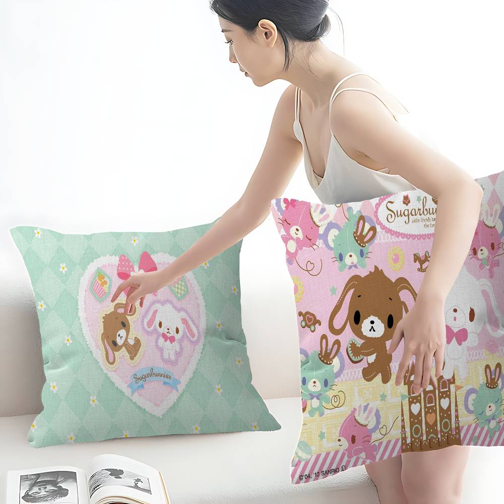 Cartoon Niedliche S-Sugarbunnies Kissenbezug Kissenhülle Deko Kissenbezug Bedruckter Kissenbezug für Sofa