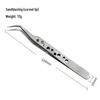 Stainless Steel Bent Tip Sandblasting/Bright Polish Repair Tweezers with Nine-Hole Hard Flat Tip