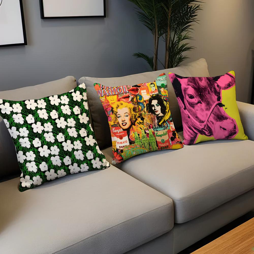 Komfortabelt mykt Blomster Warhol Putetrekk A-Andy for Sofa Stue Hjemmekontor Dekor og Beskyttende Pop-trekk