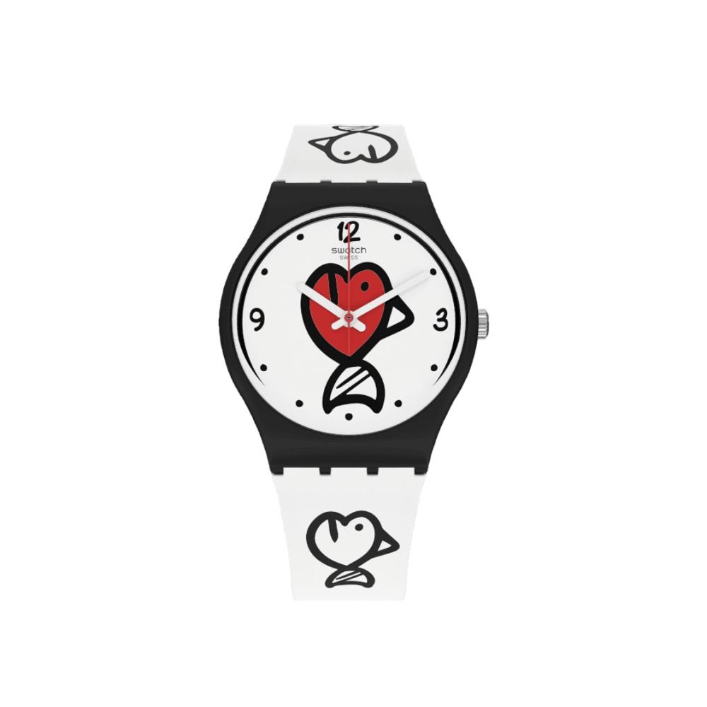 

Swatch Fishy Fishy Quartz Черный Белый Красный