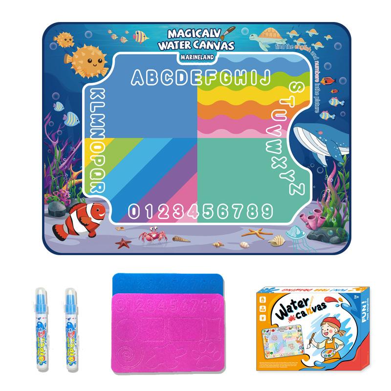 Magic Water Canvas Children Water Painting Blanket Early Learning Oversized Animal Dinosaur Numbers Magical Color Diy Toy