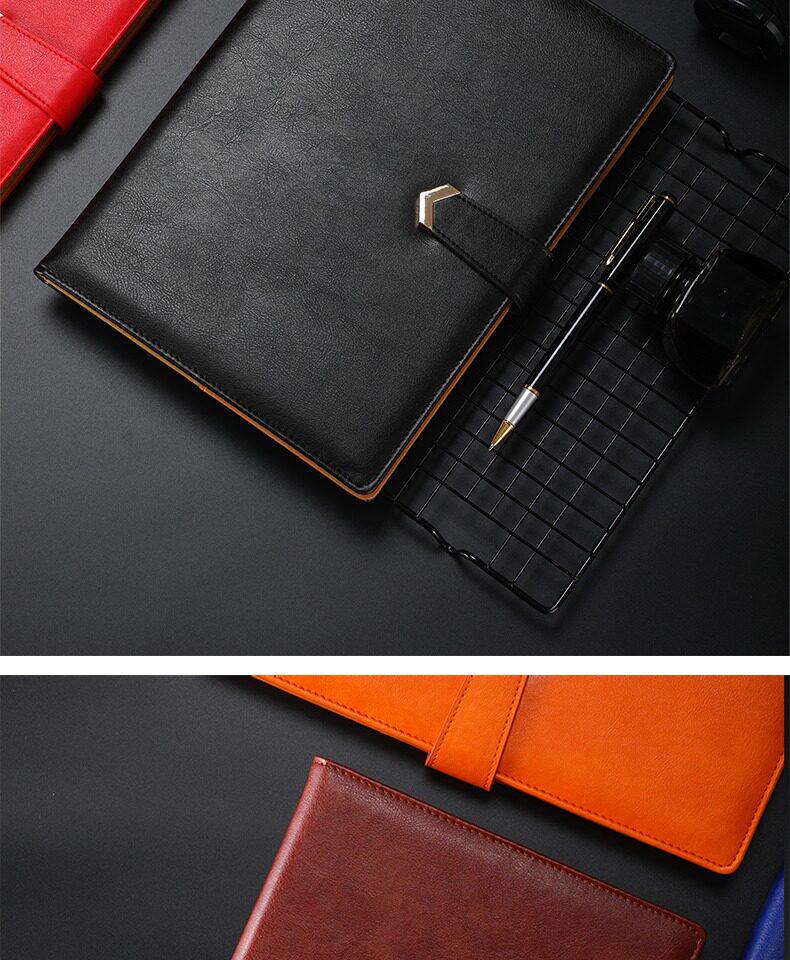 B5 Leather Business Notebook with Detachable Sleeve and Replaceable Core